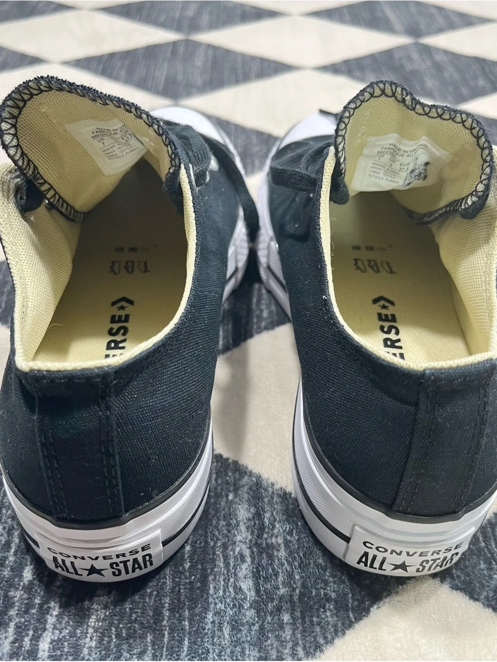Converse Black Canvas Low-Top Sneakers with White Toe